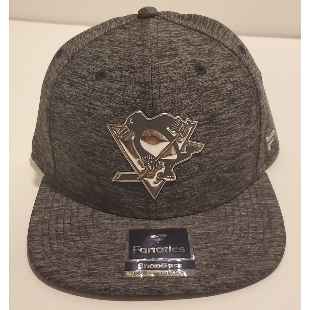 Pittsburgh Penguins Chrome Gray Adjustable Snapback Cap Hat Fanatics NHL NWT